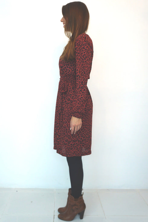 The Classic Dress - Maroon Animal dubai outfit dress brunch fashion mums